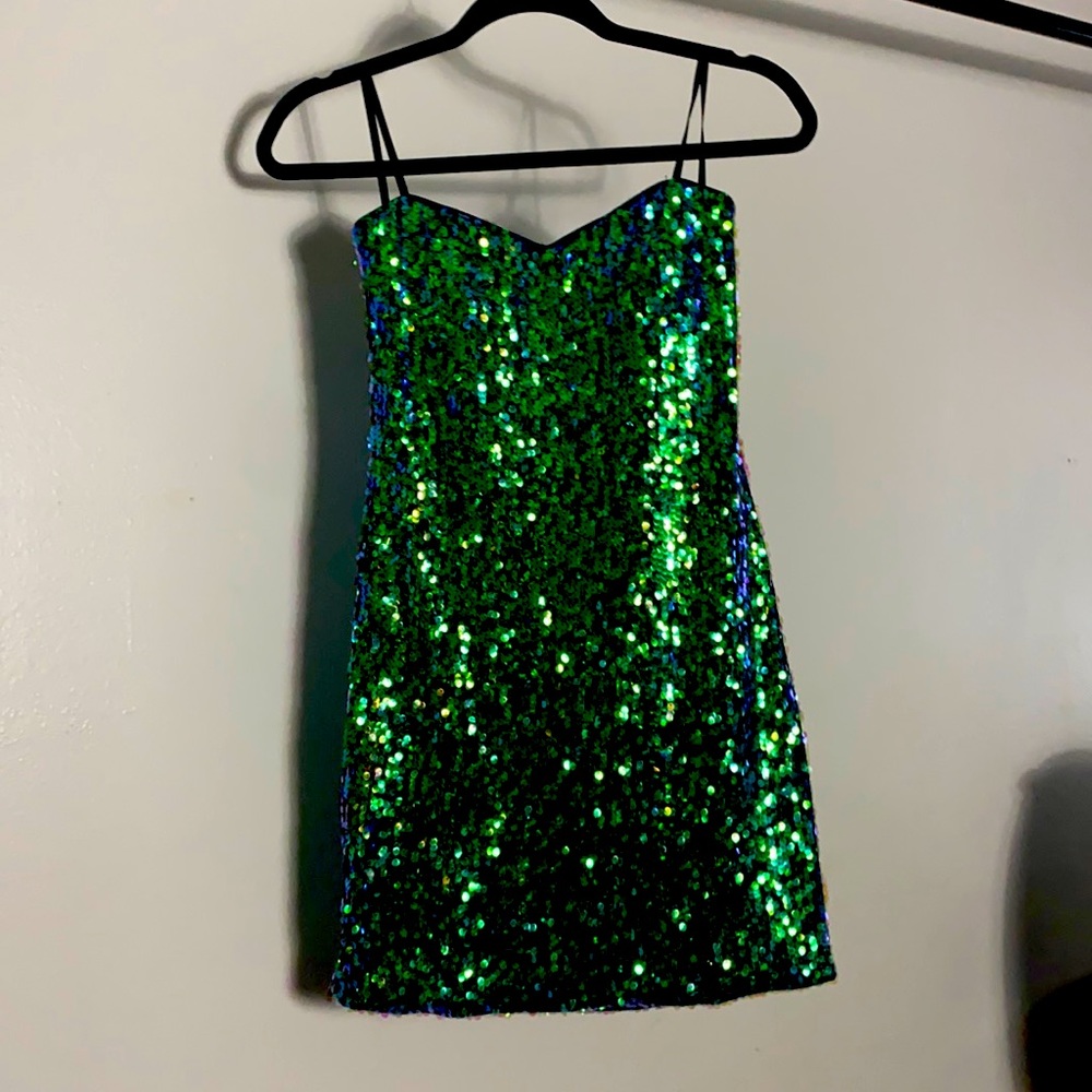 Green mermaid sequin dress